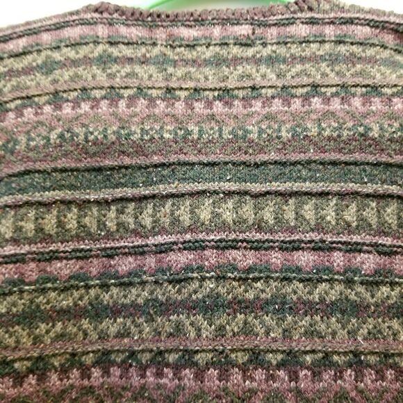 Alps fair isle Sweater Womens Cardigan Sz M Wool Button up USA Vintage - Picture 3 of 11